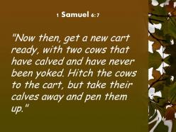1 samuel 6 7 take their calves away and pen powerpoint church sermon