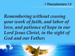 1 thessalonians 1 3 we remember before our god powerpoint church sermon