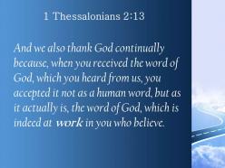1 thessalonians 2 13 we also thank god continually powerpoint church sermon