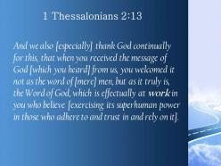 1 thessalonians 2 13 we also thank god continually powerpoint church sermon
