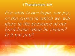 1 thessalonians 2 19 we will glory in the presence powerpoint church sermon