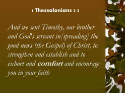 1 thessalonians 3 2 the gospel of christ to strengthen powerpoint church sermon