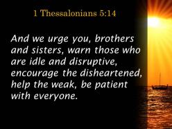 1 thessalonians 5 14 the weak be patient with everyone powerpoint church sermon