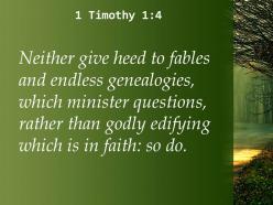 1 timothy 1 4 or to devote themselve to myths powerpoint church sermon