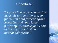 1 timothy 3 3 not given to drunkenness powerpoint church sermon