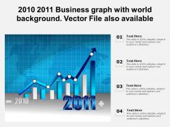 2010 2011 business graph with world background vector file also available