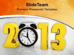 2013 alarm clock new year celebration festival powerpoint templates ppt backgrounds for slides 0113