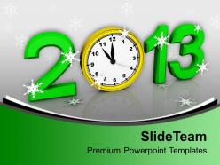 2013 alarm clock over green background powerpoint templates ppt backgrounds for slides 0113
