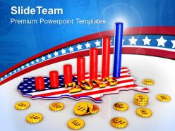 2013 american business graph with dollar coins powerpoint templates ppt themes and graphics 0113