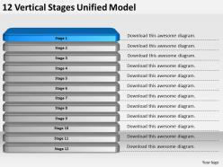 2013 business ppt diagram 12 vertical stages unified model powerpoint template