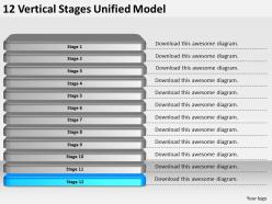 2013 business ppt diagram 12 vertical stages unified model powerpoint template