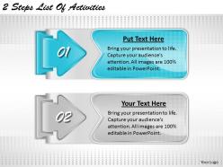 2013 business ppt diagram 2 steps list of activities powerpoint template
