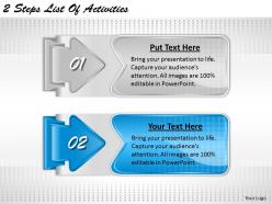 2013 business ppt diagram 2 steps list of activities powerpoint template