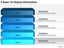 2013 Business Ppt Diagram 5 Boxes To Display Information Powerpoint Template