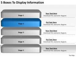 2013 business ppt diagram 5 boxes to display information powerpoint template