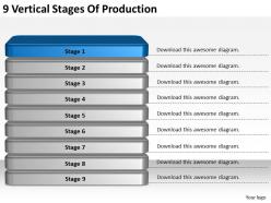 2013 business ppt diagram 9 vertical stages of production powerpoint template