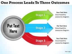 2013 business ppt diagram one process leads to three outcomes powerpoint template