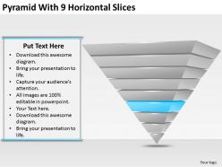 2013 business ppt diagram pyramid with 9 horizontal slices powerpoint template