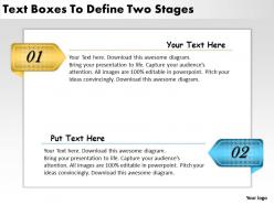 2013 business ppt diagram text boxes to define two stages powerpoint template