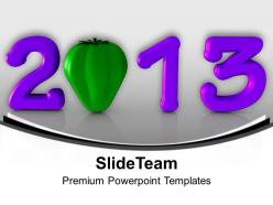 2013 in purple with green capsicum powerpoint templates ppt backgrounds for slides 0113