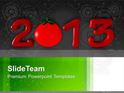 2013 in red with tomato new year powerpoint templates ppt backgrounds for slides 0113