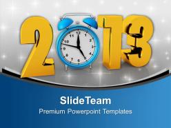2013 new year with alarm clock holidays powerpoint templates ppt backgrounds for slides 0113