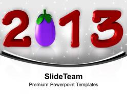 2013 with brinjal red text new year powerpoint templates ppt backgrounds for slides 0113