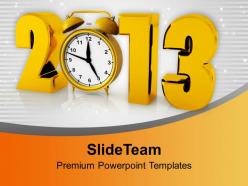 2013 With Clock Happy New Year PowerPoint Templates PPT Backgrounds For Slides 0113