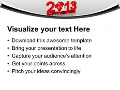 2013 with globe happy new year powerpoint templates ppt backgrounds for slides 0113