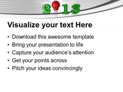 2013 with glowing bulb innovative year business powerpoint templates ppt themes and graphics