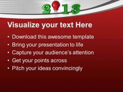 2013 with glowing bulb innovative year business powerpoint templates ppt themes and graphics