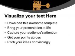 2013 with golden key mirror image powerpoint templates ppt backgrounds for slides 0113