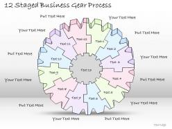 2014 business ppt diagram 12 staged business gear process powerpoint template