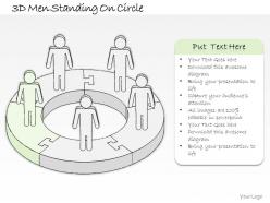 2014 business ppt diagram 3d men standing on circle powerpoint template
