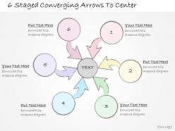2014 business ppt diagram 6 staged converging arrows to center powerpoint template