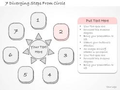 2014 business ppt diagram 7 diverging steps from circle powerpoint template