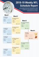 2018 19 weekly nfl schedule report presentation report infographic ppt pdf document