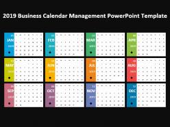 2019 business calendar management powerpoint template