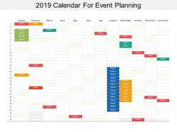 2019 calendar for event planning
