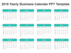 2019 yearly business calendar ppt template