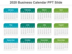 2020 business calendar ppt slide