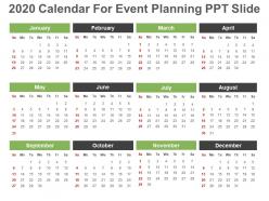2020 calendar for event planning ppt slide
