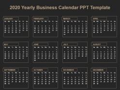 2020 yearly business calendar ppt template