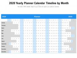 2020 yearly planner calendar timeline by month