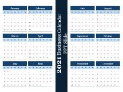 2021 business calendar ppt slide