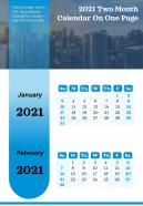 2021 two month calendar on one page presentation report infographic ppt pdf document