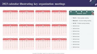 2023 Calendar Illustrating Key Organization Meetings