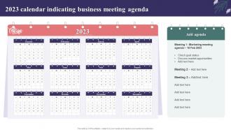 2023 Calendar Indicating Business Meeting Agenda