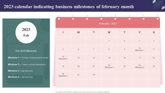 2023 Calendar Indicating Business Milestones Of February Month