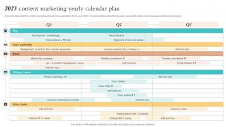 2023 Content Marketing Yearly Calendar Plan